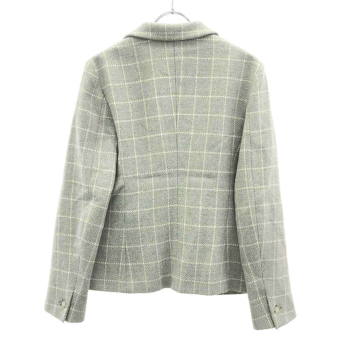 MaxMara マックスマーラ カシミヤ混ウーツチェックテーラード