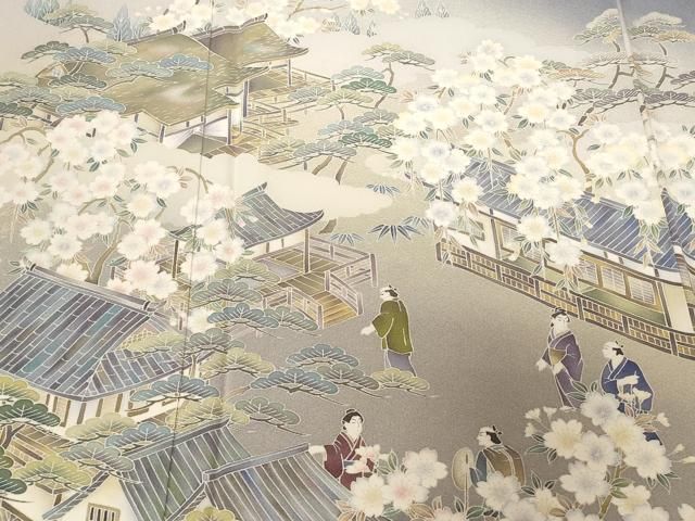 平和屋着物○十日町友禅作家 林静穂 訪問着 人物風景文 暈し染め