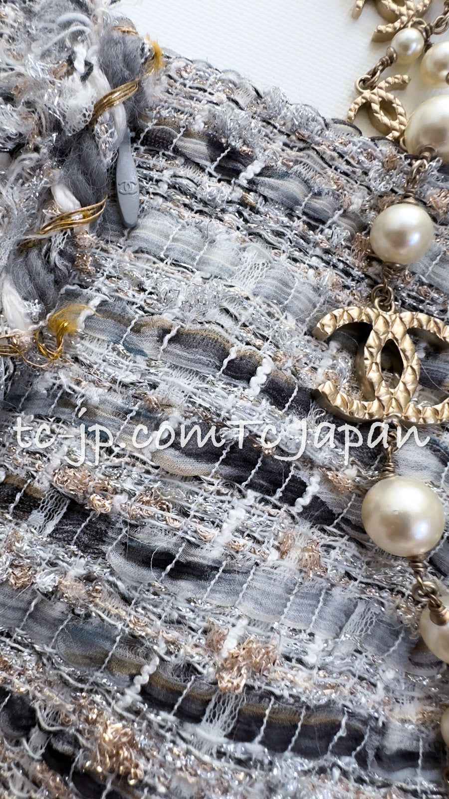 シャネル スカート CHANEL サラ ジェシカ着 グレー マルチ ライオン  