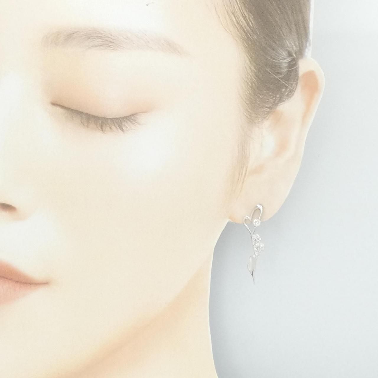 K18WG ハート ダイヤモンド ピアス 0.40CT - メルカリ