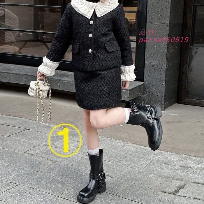 小学生 キッズ 女の子 ツイード スカート スーツ フォーマル 発表会 入学式 長袖 きれいめ 卒園式 通学 フリル春秋冬 卒業式 入園式 pai 5 a 950619