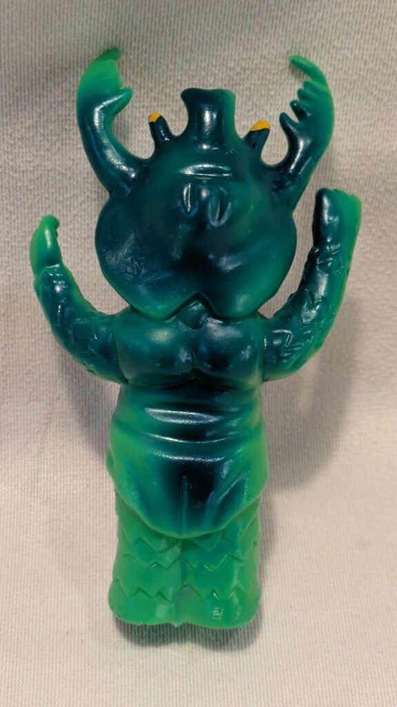 大里玩具 怪獣ジャンホ 指人形 アントラー 黄緑成型 112mm 130mm
