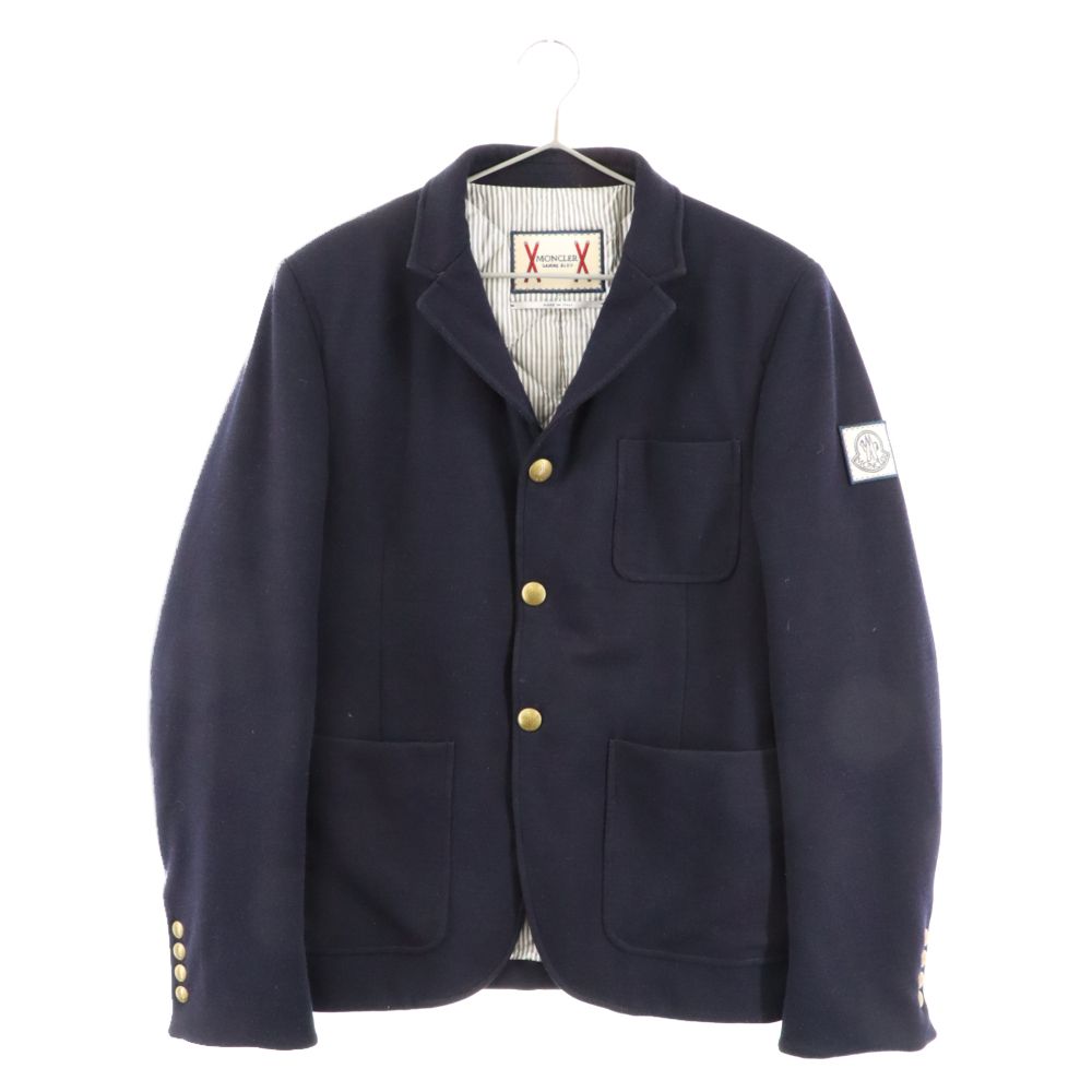 MONCLER GAMME BLEU (モンクレール・ガム・ブルー) GIACCA アームロゴ ワッペン テーラード ダウンジャケット アウター ネイビー