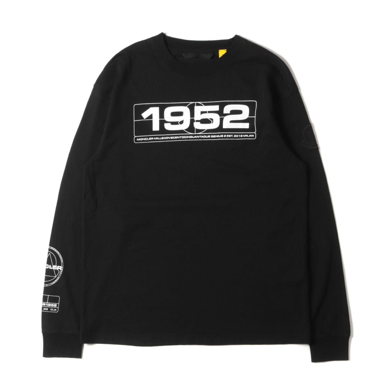 MONCLER モンクレール ロングtシャツ ビックサークルロゴ パッチ刺繍付き MONCLER モンクレール ロングtシャツ 長袖 ビックワッペン刺繍ロゴ付き