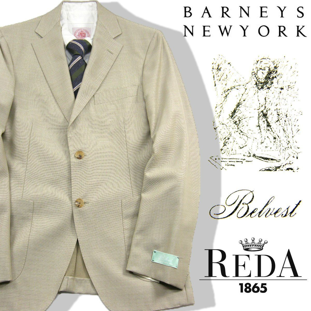 新品】 Belvest × BARNEYS NEWYORK × REDA / ベルベスト バーニーズ ニューヨーク レダ スーツ イタリア製  バーニーズニューヨーク セットアップ ベージュ - メルカリ