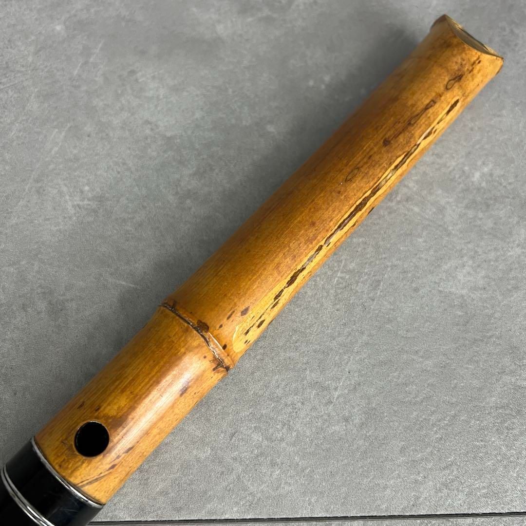 竹製 尺八 琴古流 バチ型 1尺6寸 5孔 2分割 漆 和楽器 25M9250TR0005