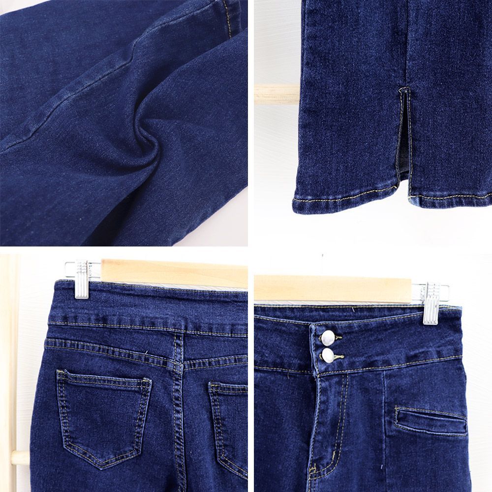 [韓国] ハイウエスト デニム ラウンドカット スリット 全4color サイドカットスキニー[品番：GORW0008792]｜GORGE （ゴージ）の