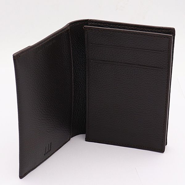 【dunhill 】名刺入れ ダークブラウン　レザー　二つ折り　未使用品 未使用品 箱付 ダンヒル 名刺入れ 2つ折り ブラウン IKE - メルカリ