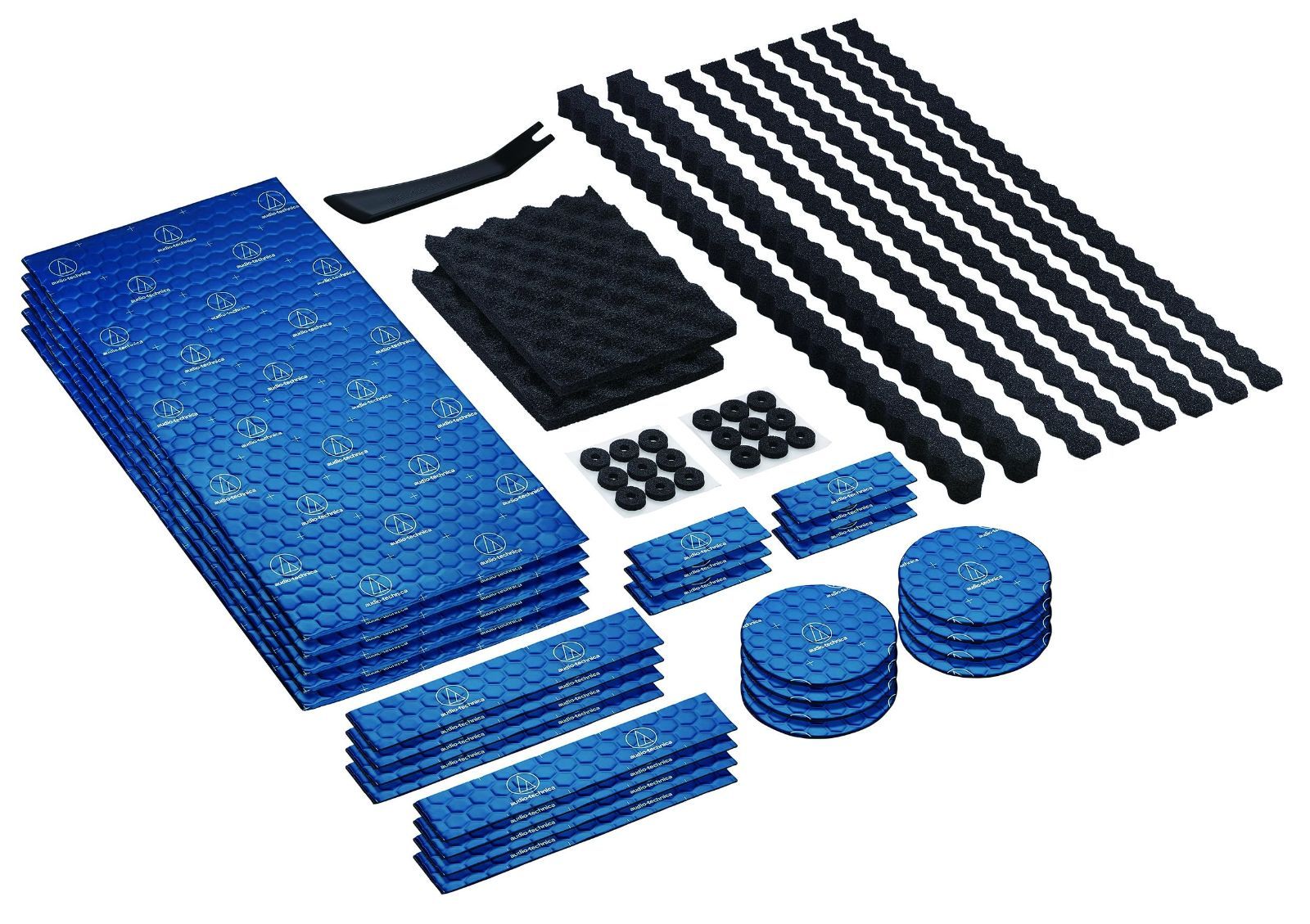 新着商品 オーディオテクニカ AT-AQ405 ドア キット デッドニングキット ドア2枚分 制振 防音 遮音 吸音 専門工具不要 へら付き