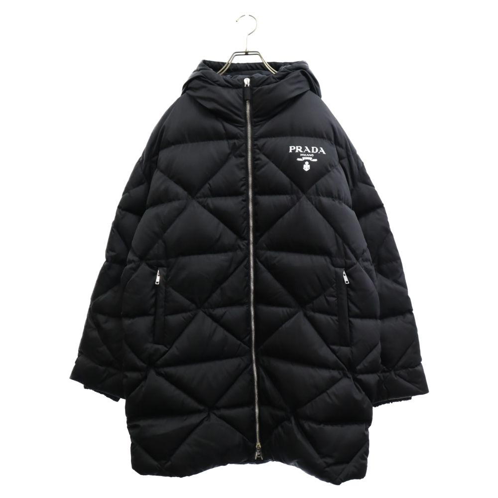 PRADA (プラダ) 22AW RE-NYLON リナイロン トライアングルキルティングダウンコート ブラック SGC042 S222 - メルカリ