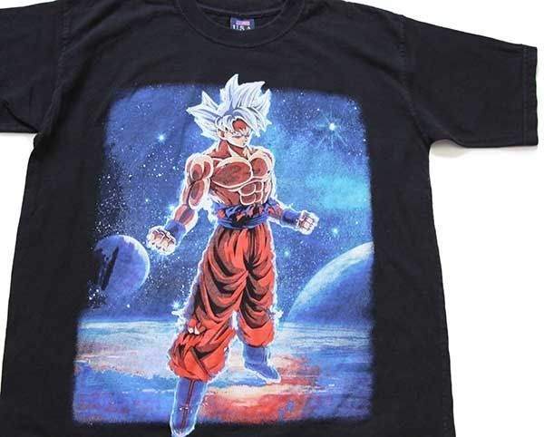 DRAGONBALL SUPER ドラゴンボール超 孫悟空 両面プリント コットンTシャツ 黒アメリカ企画 身勝手の極意 スーパーサイヤ人 ブラック