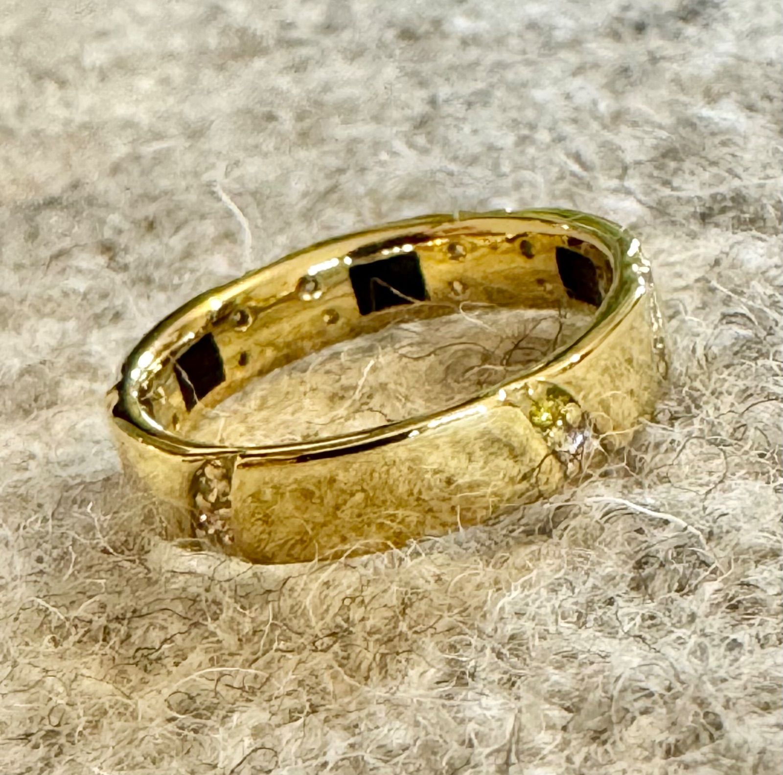 新品磨き済◇ギリオン◇12.5号*ダイヤモンド*K18*remax*健康リング