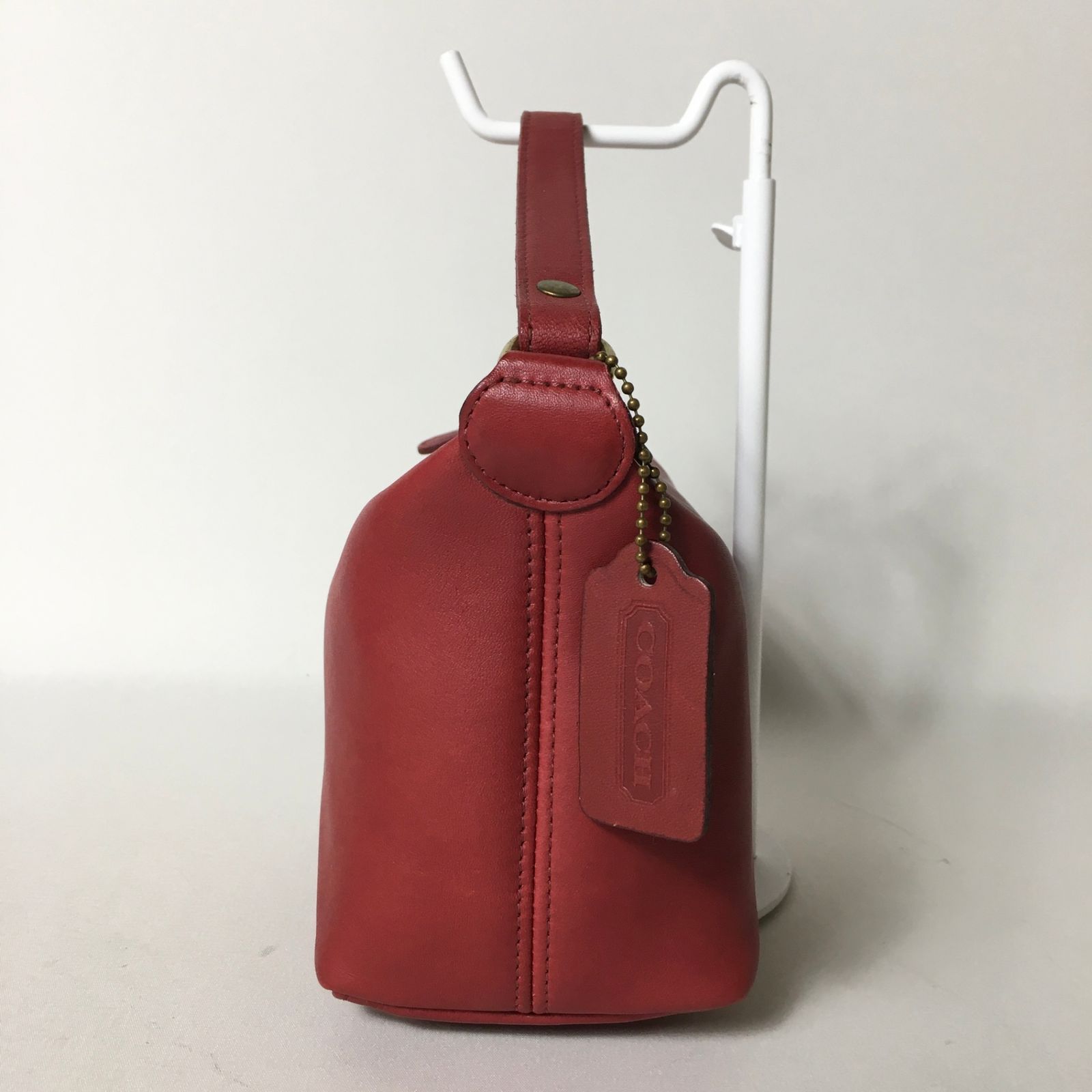 【極美品】COACH オールドコーチ 4106 ミニハンドバッグ レッド 希少 COACH - COACH オールドコーチ ミニハンドバッグ ポーチ レザー