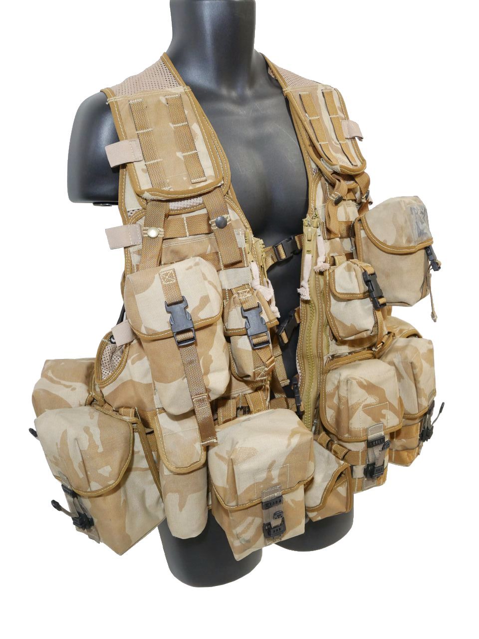 イギリス軍 タクティカル ロードキャリング ベスト デザートDPM ポーチ×14個フルセット DC1AESL|0098 画像現品
