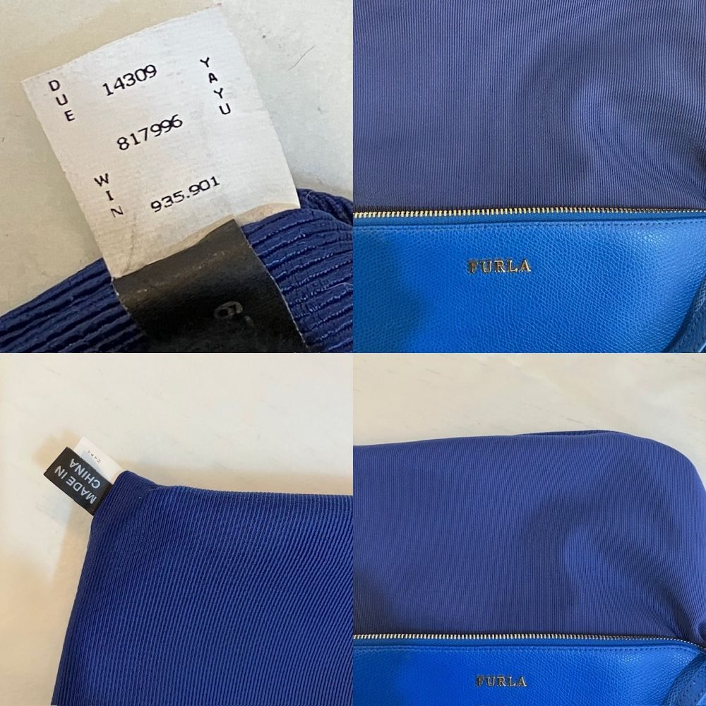 フルラ FURLA レザークラッチバック 青色 GENUINELEATHERBLUE - メルカリ