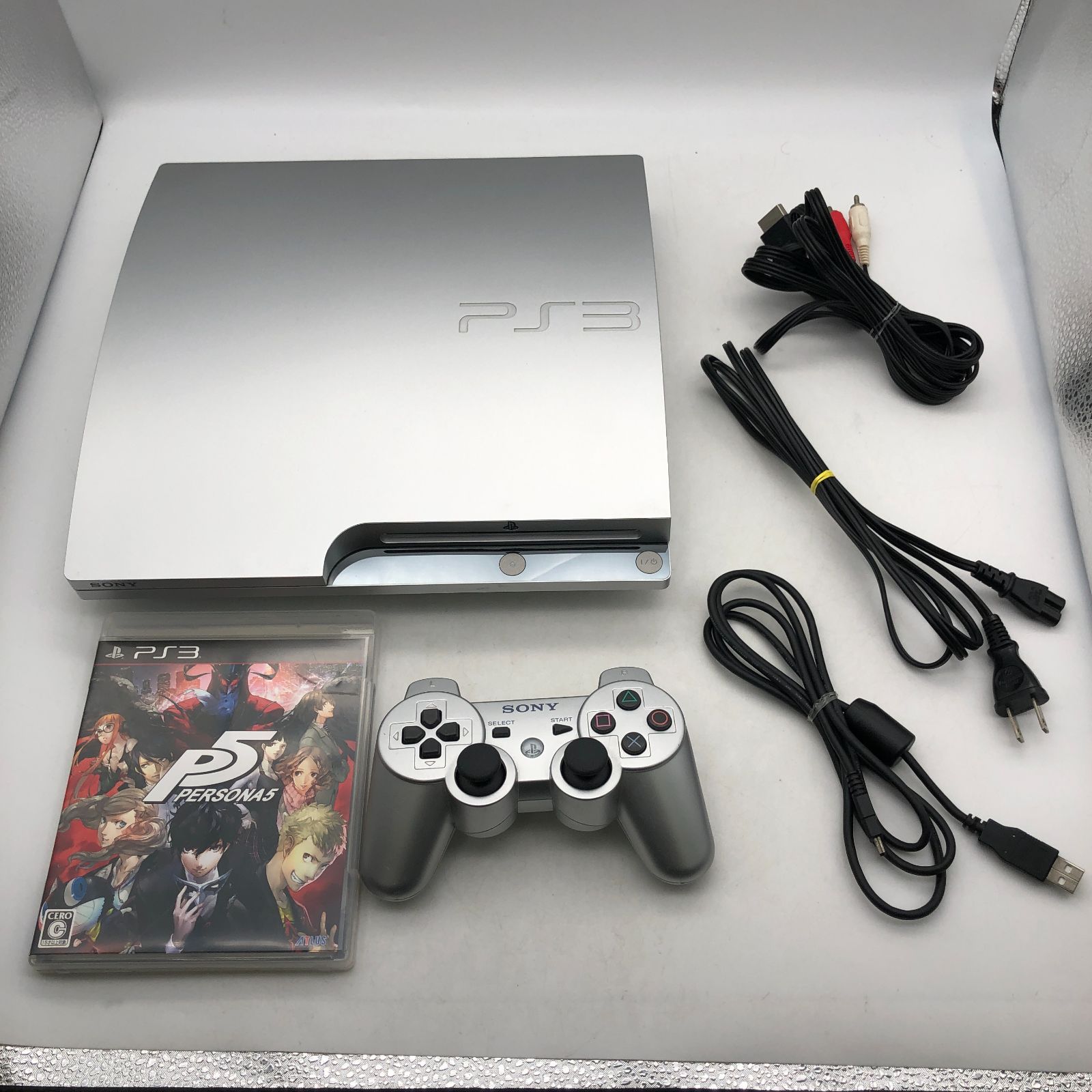 動作確認済】 PS3 すぐ遊べるセット 本体 コントローラー サテン シルバー CECH-2500A 160GB プレイステーション3 プレステ3 ソニー SONY 826 エンタメ王国@中古ゲームの店 メルカリ