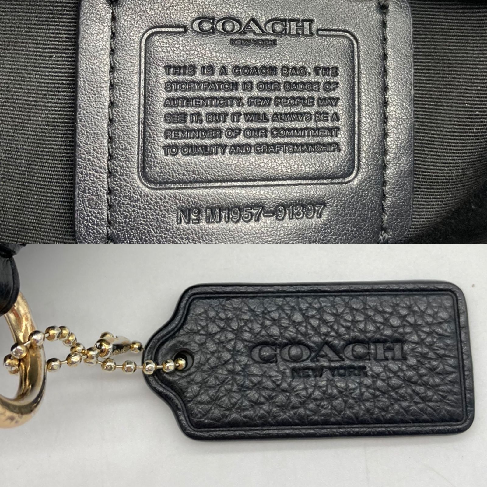 ▽COACH/コーチ ペブルレザー 2way クラッチショルダーバッグ 91397