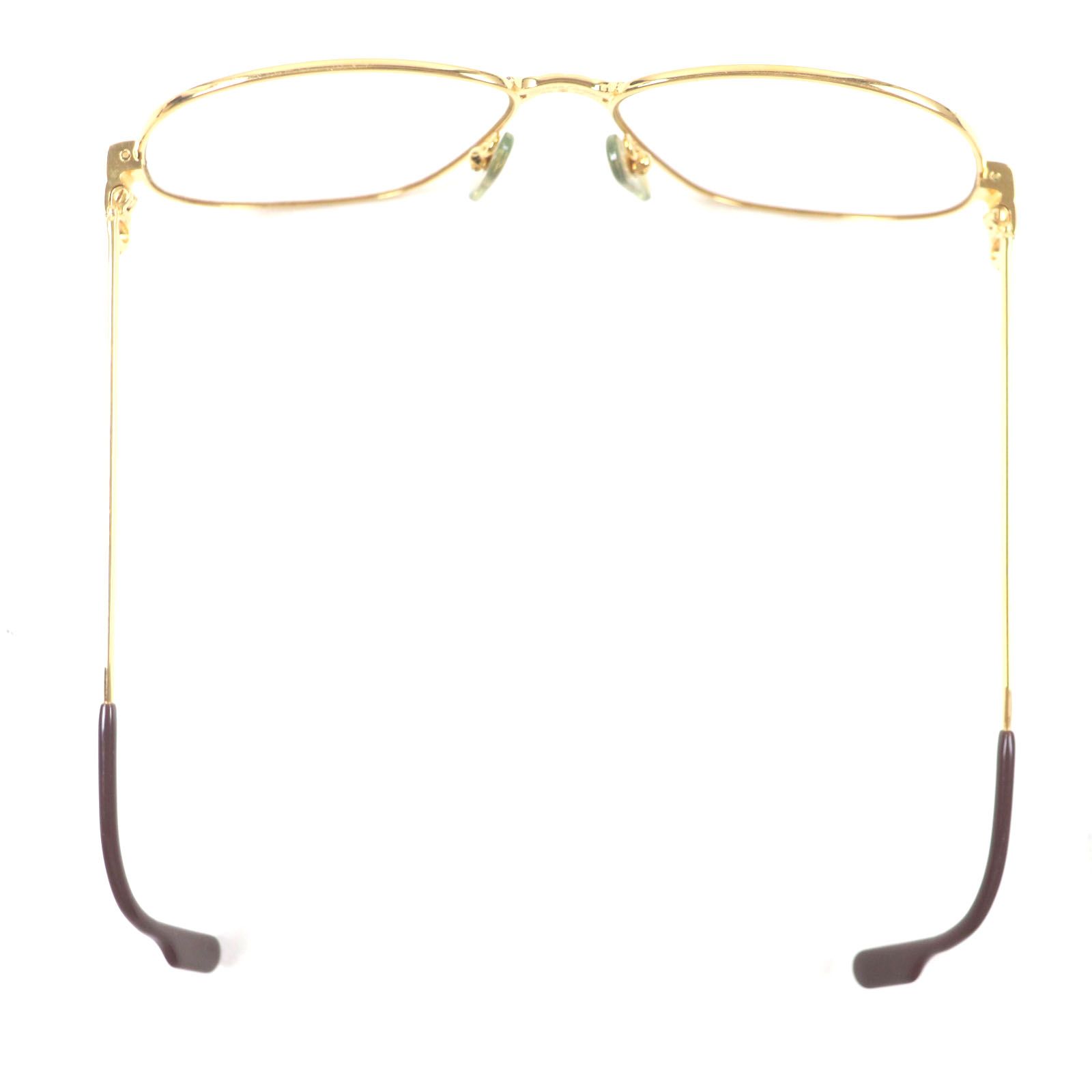 美品●Cartier カルティエ マイヨン パンテール ロゴ入り 度入り メガネ/アイウェア ゴールド×ボルドー 56□17 135 フランス製 美品▽Cartier カルティエ ヴィンテージ マイヨン パンテール ロゴ金具