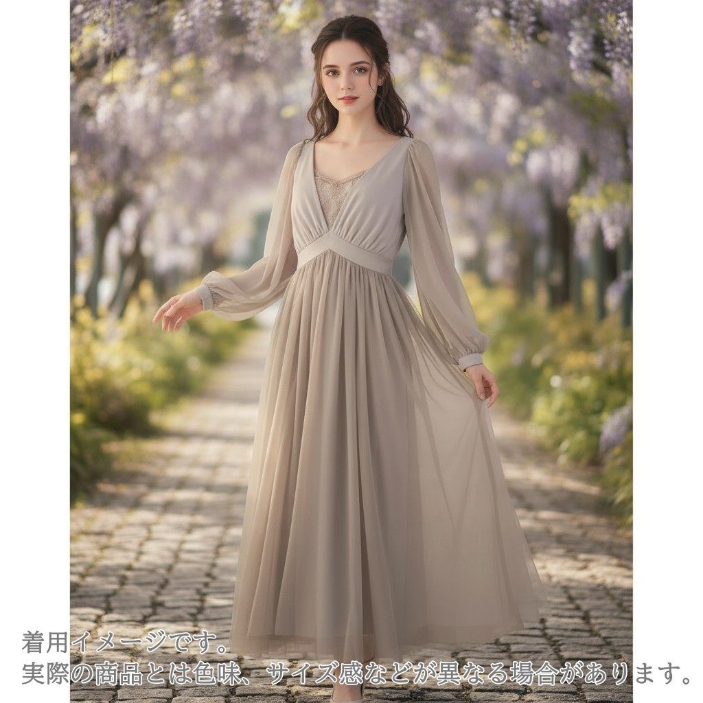 女神のドレス| la belle Etude ラベルエチュード Belle チュールドレス F 茶 レディース|ロング|シフォン