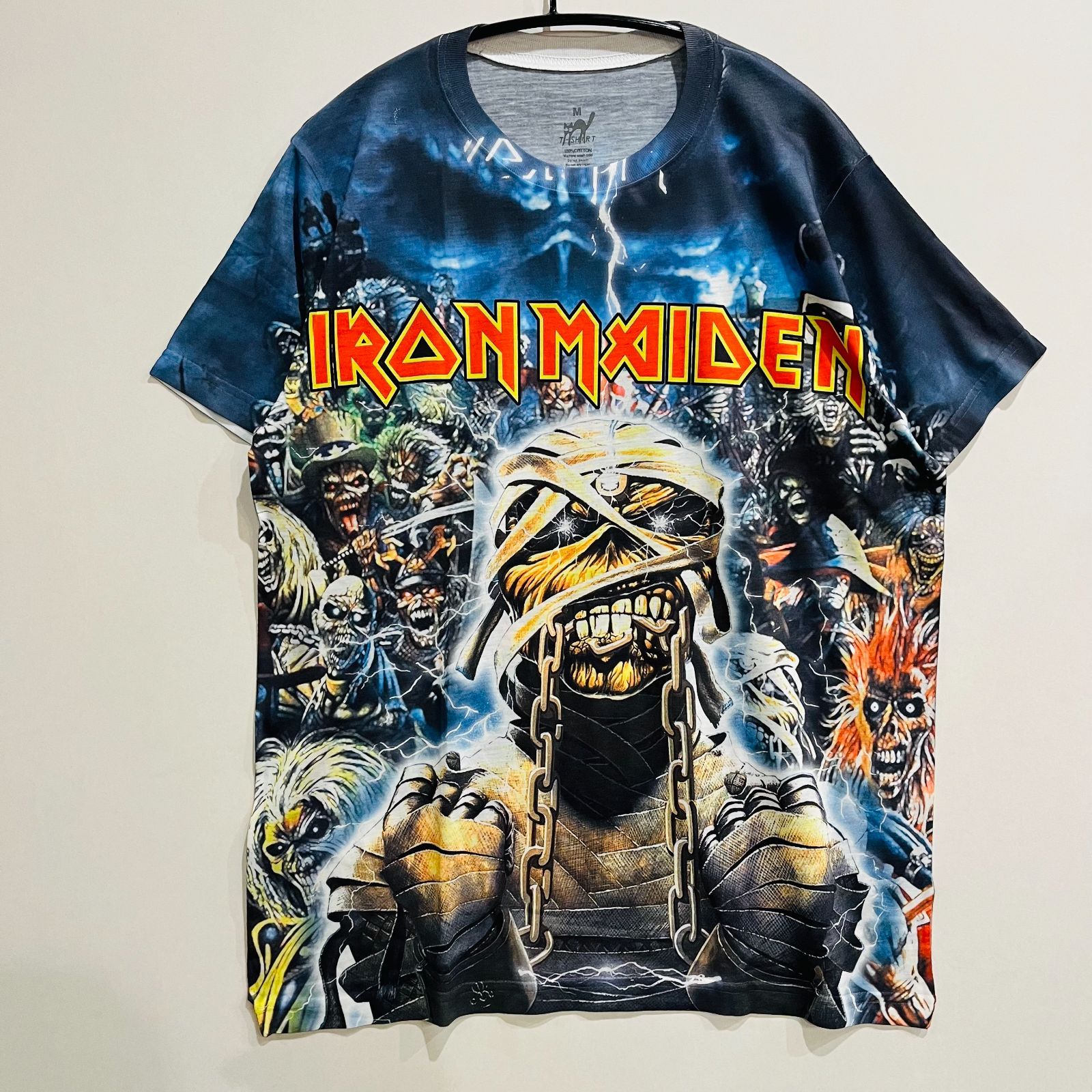アイアンメイデン バンド T シャツ 袖 シングル 両面 M 90s USA製 アイアン メイデン プリント 半袖 Tシャツ L バンド