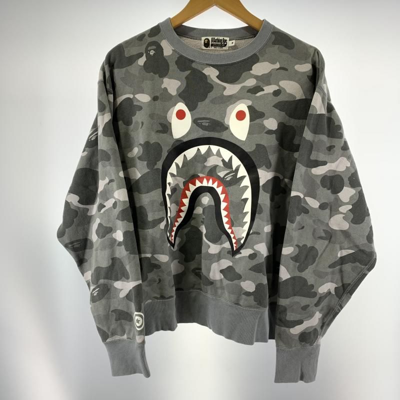 【中古】A BATHING APE シャークスウェット サイズM カモフラ 001SWH301014X アベイシングエイプ[19]