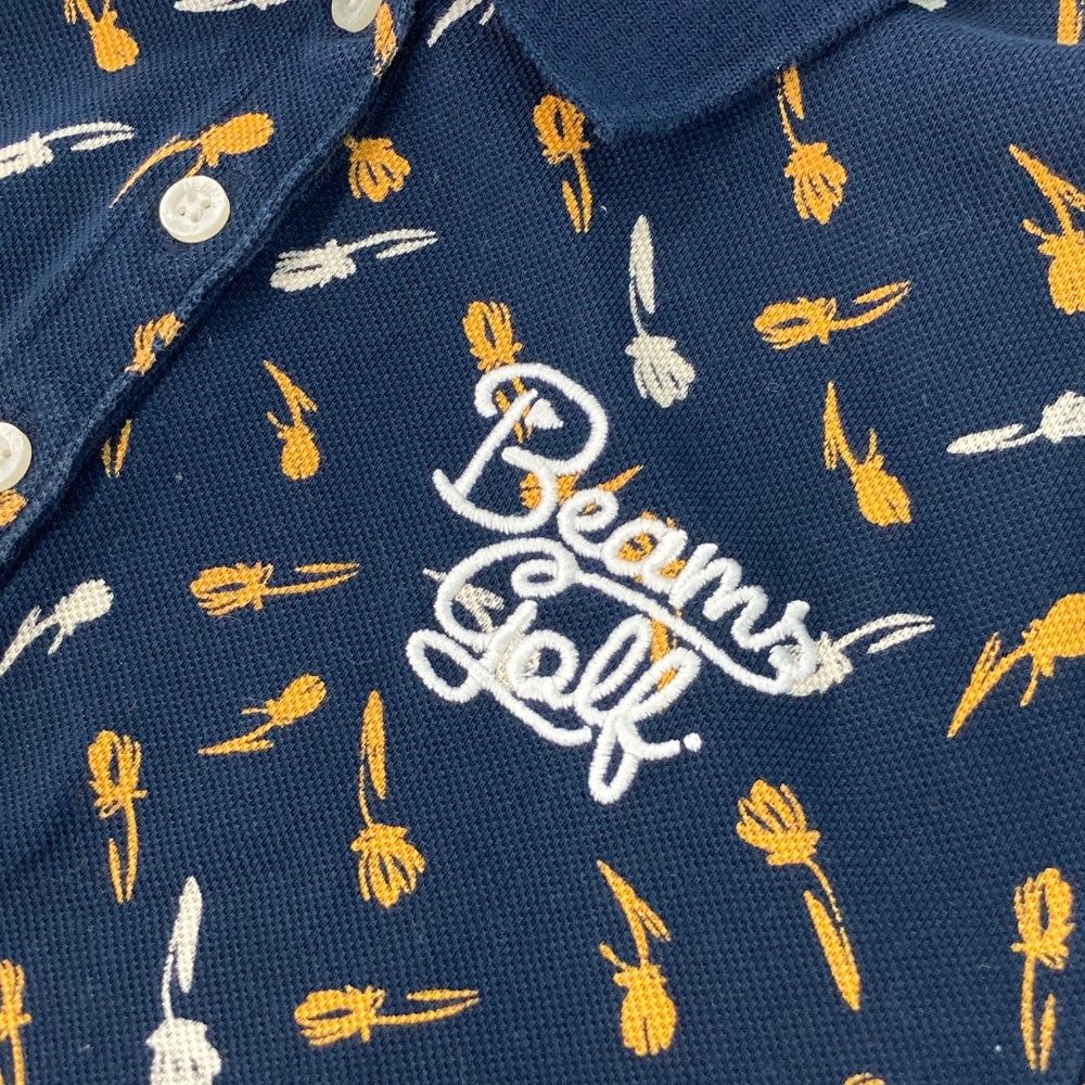 新品未使用 BEAMS GOLF ビームスゴルフ 半袖ポロシャツ M 総ロゴ サイズ：M BEAMS GOLF ビームスゴルフ 半袖ポロシャツ 総柄