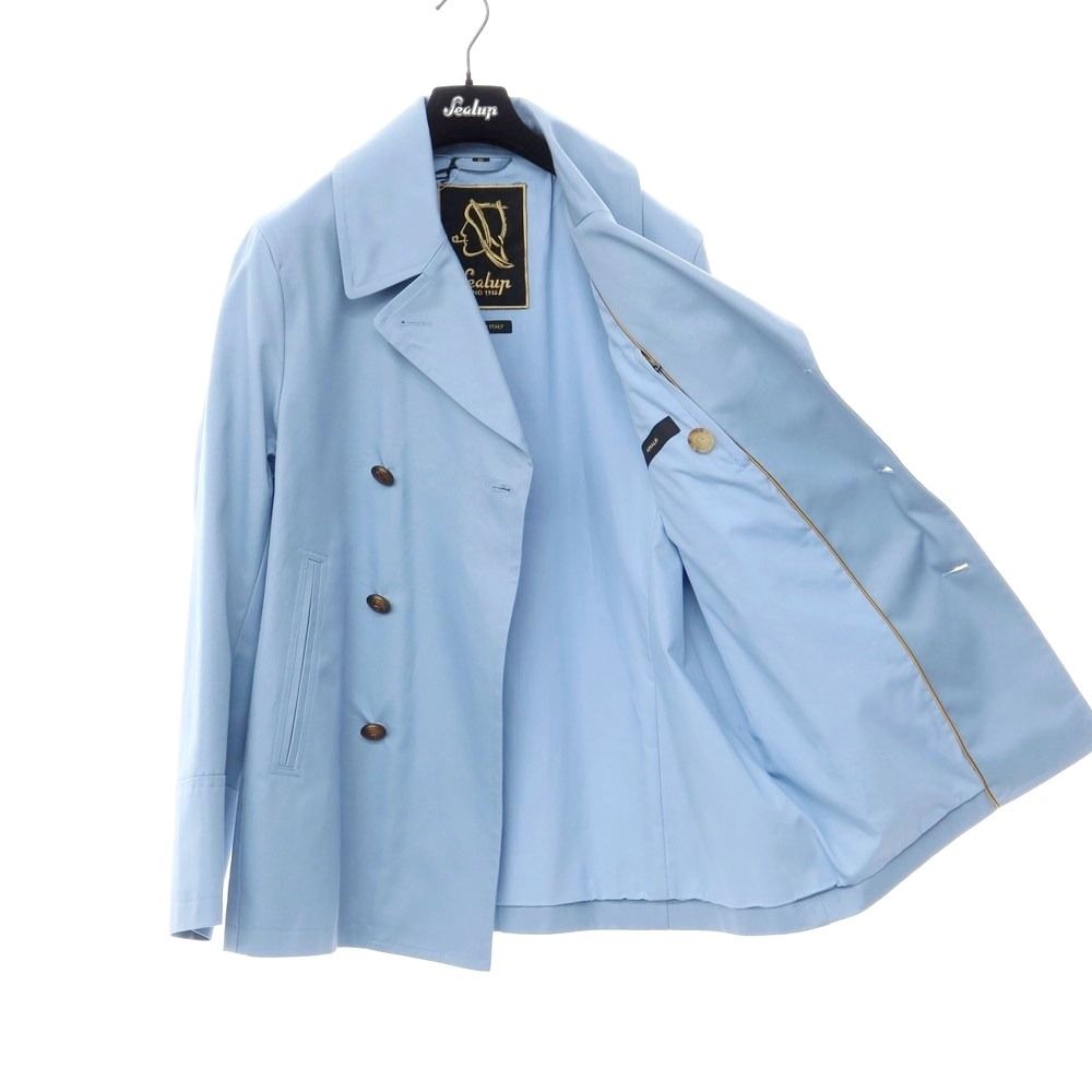 【新品アウトレット】シーラップ Sealup 2022年春夏 AMALFI DB COAT ツイルコットン ピーコート ライトブルー【サイズ50】【メンズ】