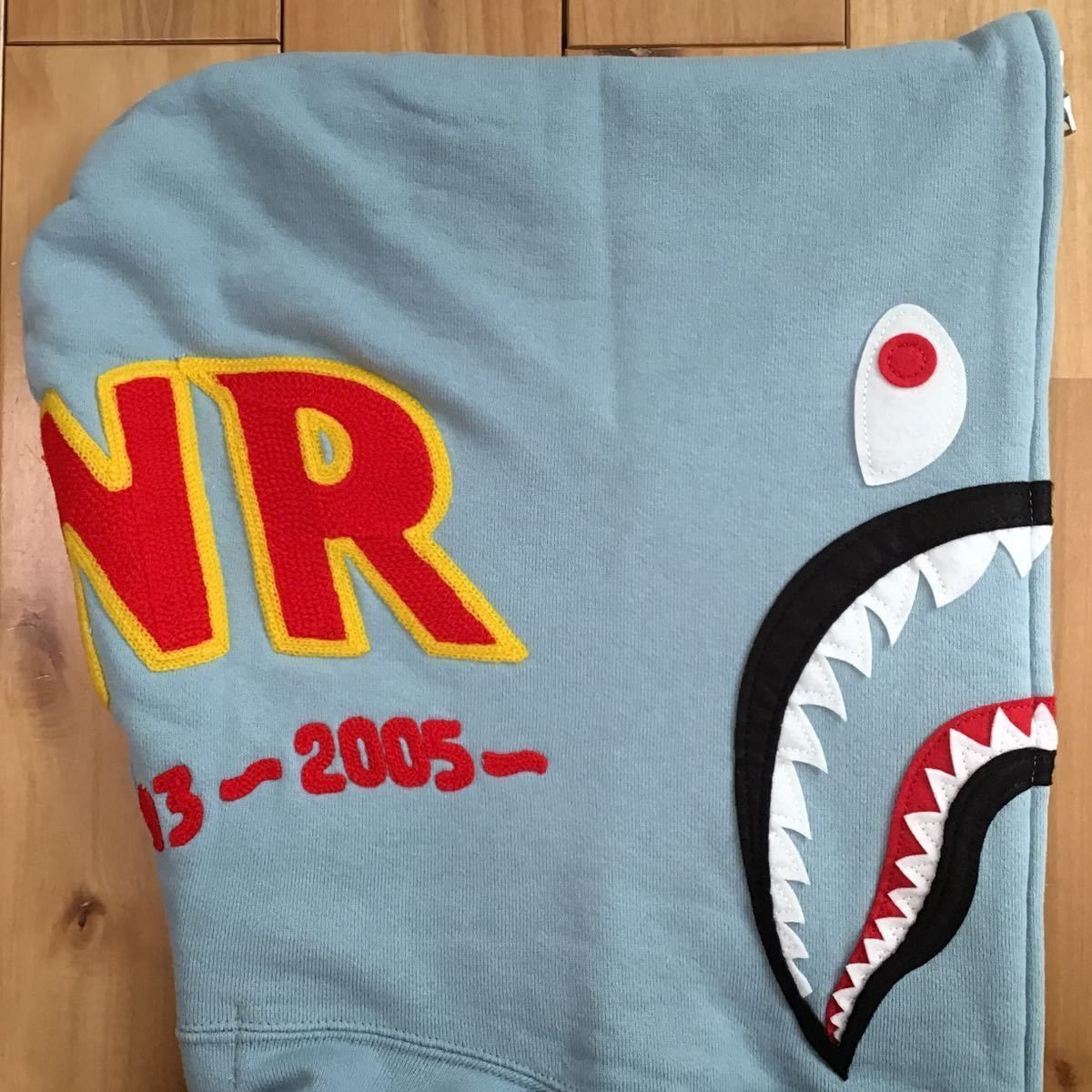 ライトブルー シャーク パーカー Lサイズ a bathing ape BAPE shark