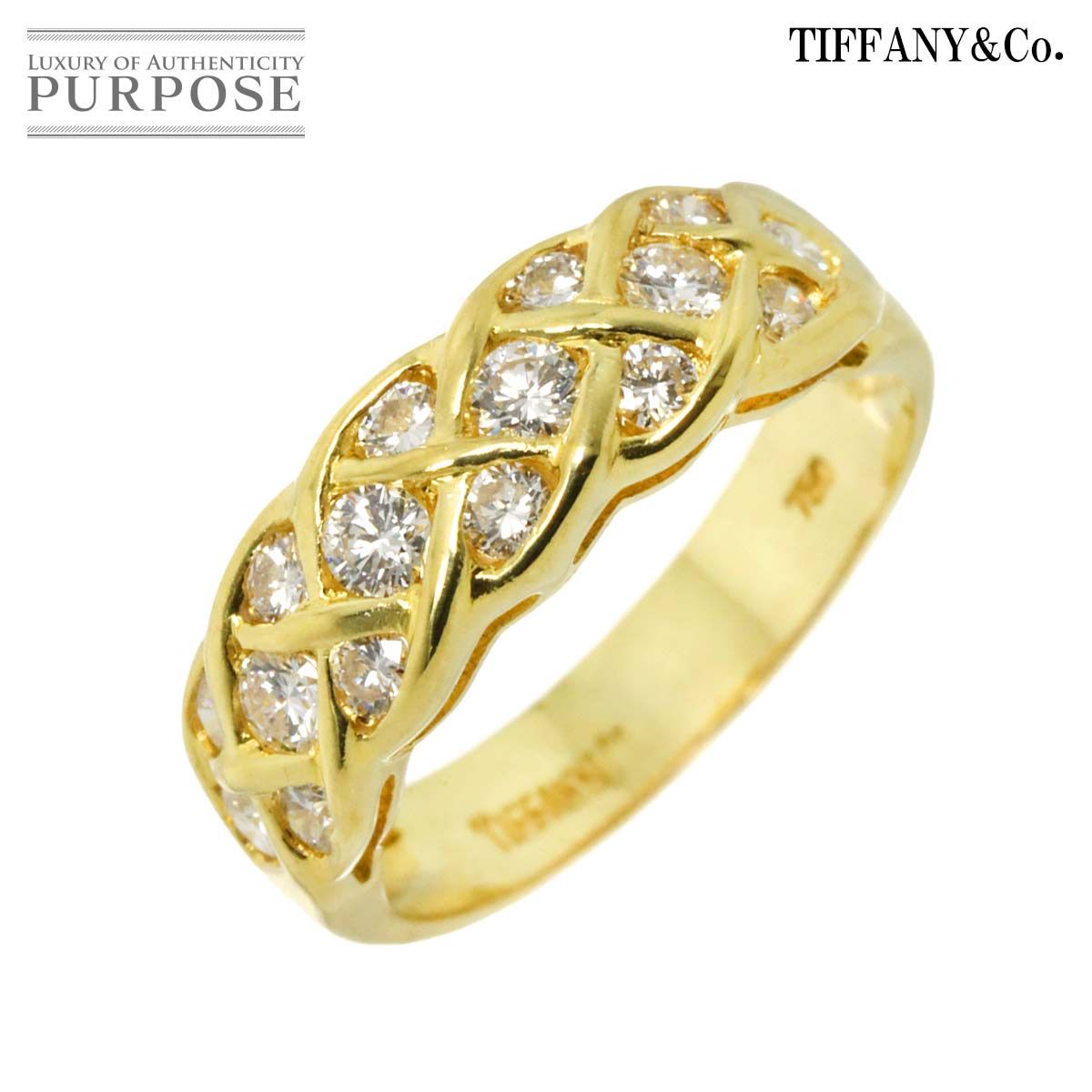 ティファニー K18YG ダイヤモンド ツイストリング　750 / 8.5号 TIFFANY＆CO ティファニー ツイスト リング K18イエローゴールド