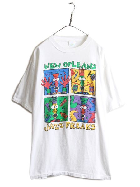 お得なクーポン配布中!】 90s USA製 ジャズ アート プリント Tシャツ