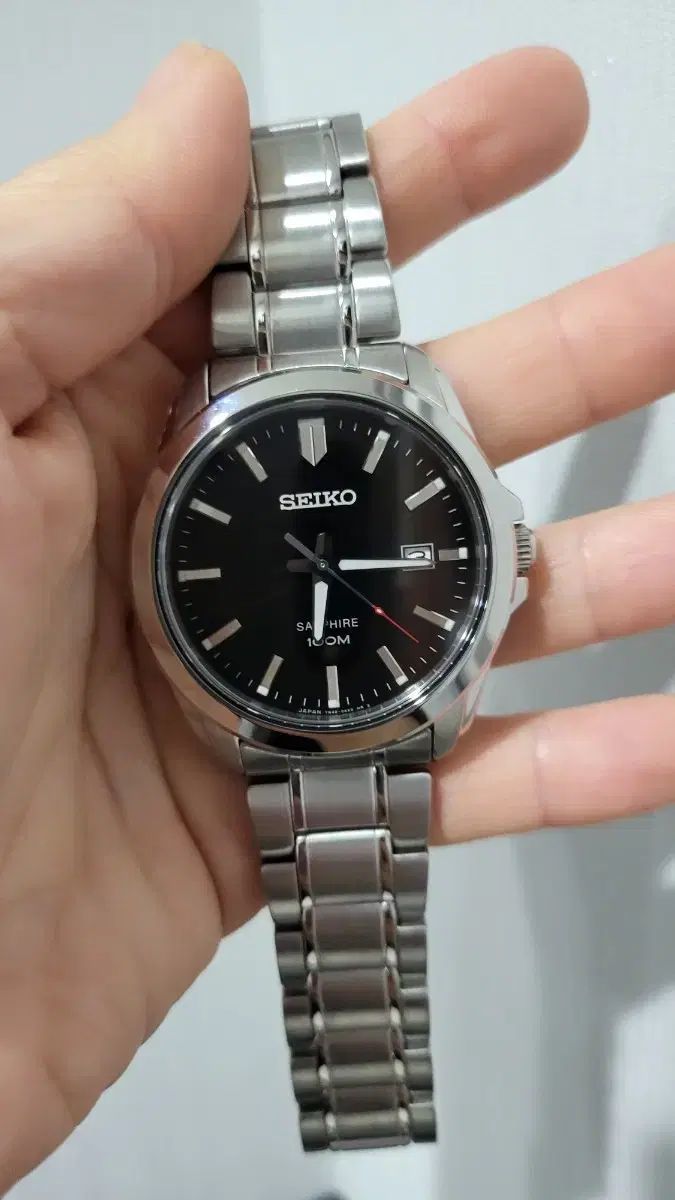SEIKO セイコー ブラック ダイヤル メタル 時計