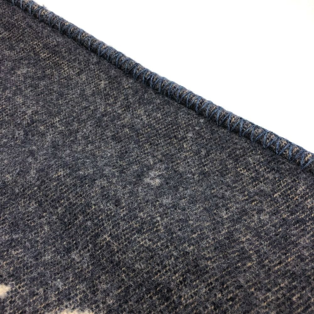 ルイヴィトン M70336 ロゴ クッションカバー ウール/カシミヤ ネイビー  