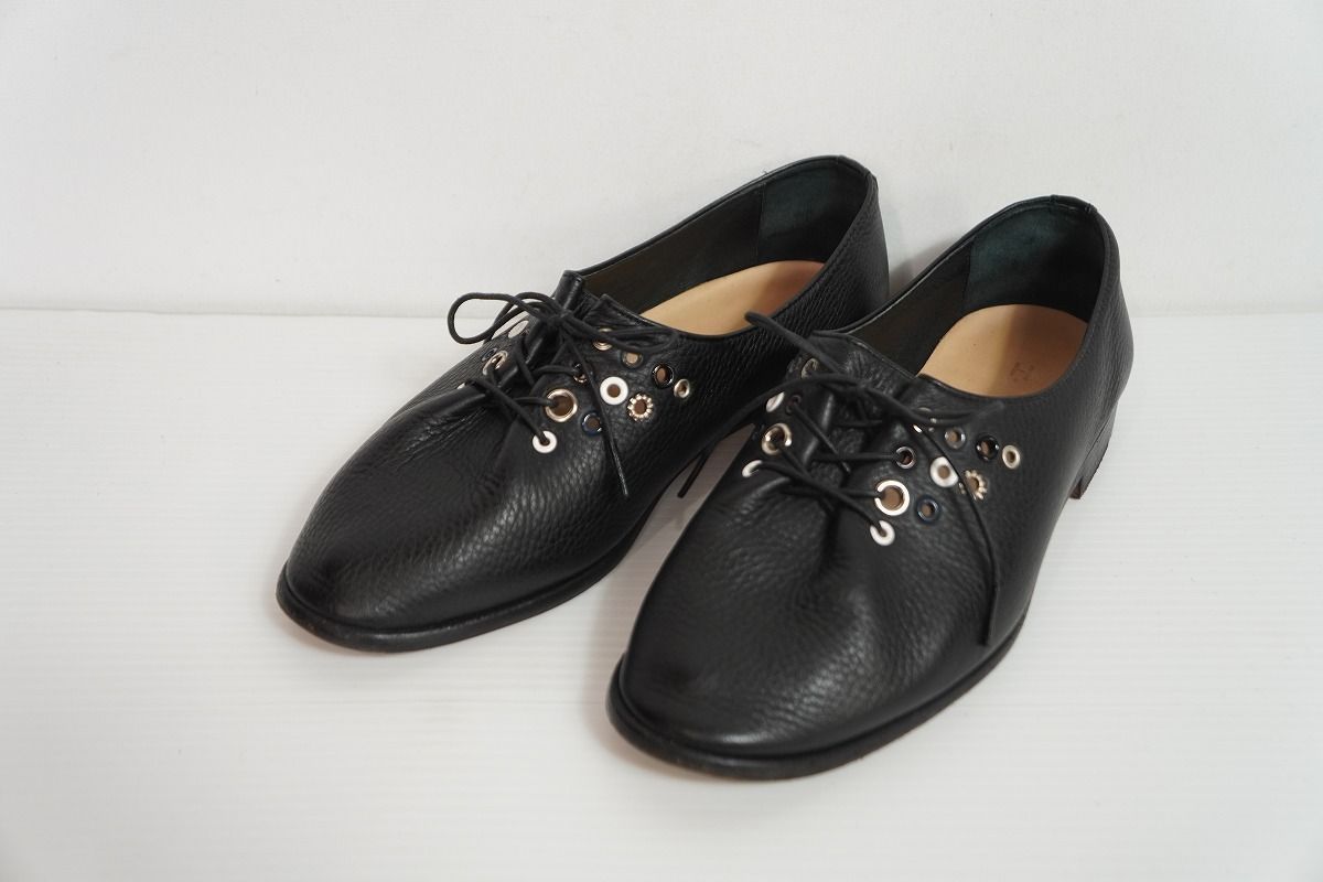 Hender Scheme エンダースキーマ Malkovich マルコビッチ ハトメ レザー シューズ y-s-mal サイズ3 ブラック黒1016P♪