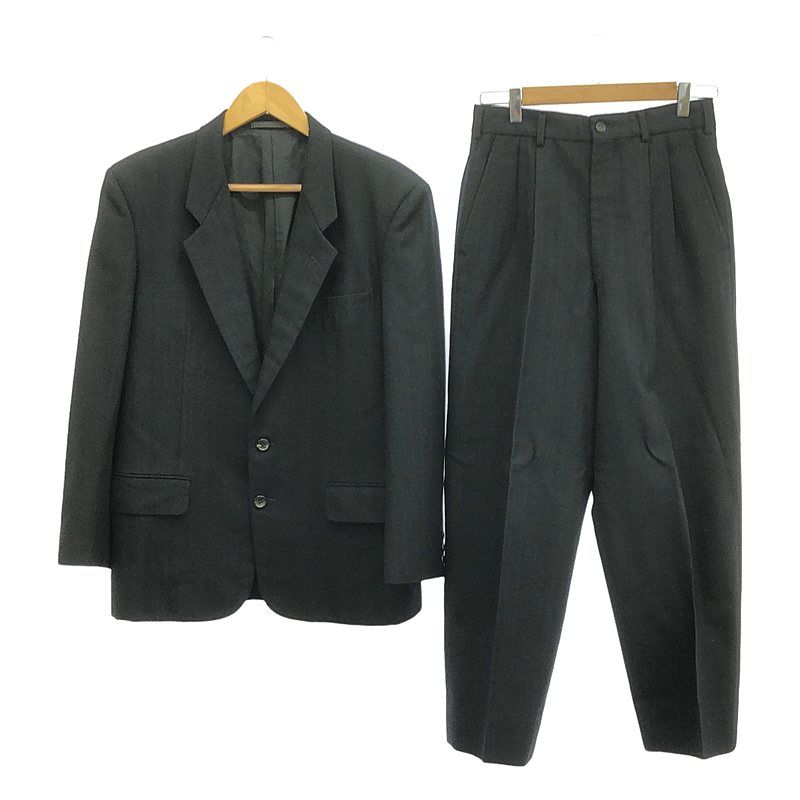 COMME des GARCONS HOMME / コムデギャルソンオム | AD1988 | 川久保オム ジャガードウール セットアップ 2B ジャケット 2タック スラックス | S | ブラック | メンズ COMME des GARCONS HOMME / コムデギャルソンオム | AD1988 | 川久保