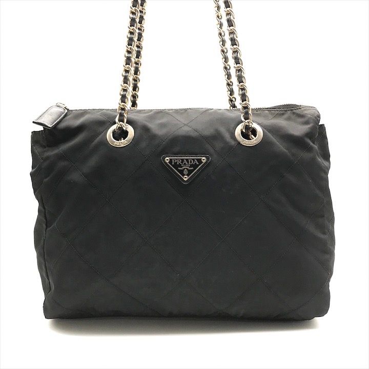 PRADA プラダ 三角ロゴ プレート キルティング ナイロン テスート