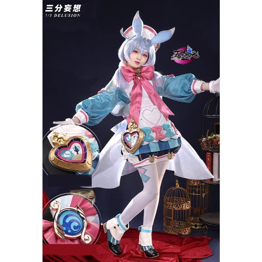 三分妄想　原神　綺良々　衣装、ウィッグ、くつ付フルセット　Мサイズ 三分妄想 原神 コスプレ 綺良々 きらら 衣装