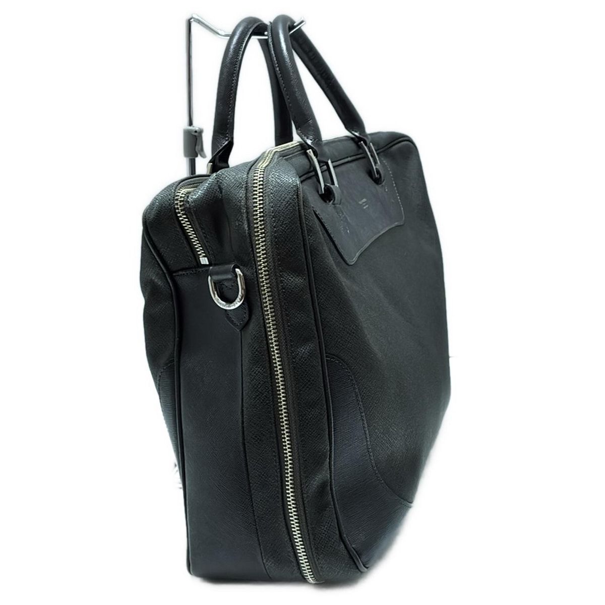 pelle morbida ペッレモルビダ ビジネスバッグ - ダークグリーン×黒 本体ロックなし レザー