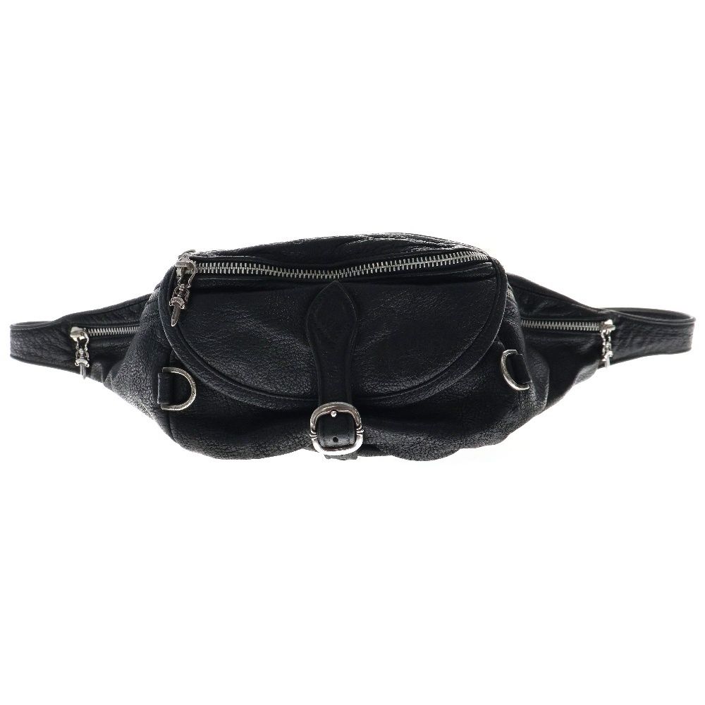 CHROME HEARTS クロムハーツ 1 SNAT PACK スナットパック ダガージップ ガンスリンガーベルト レザーウエストバッグ ブラック BCA378