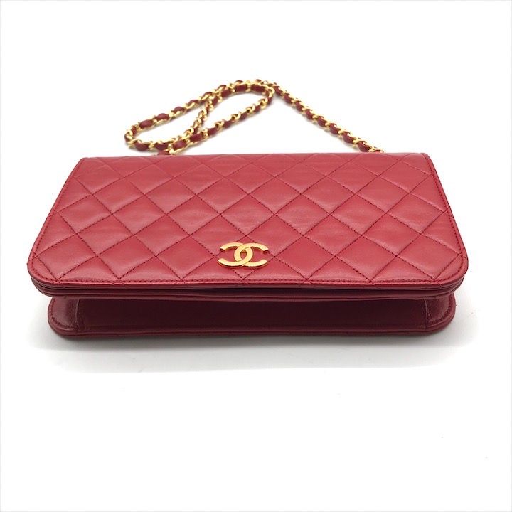 CHANEL プッシュロック マトラッセ チェーンショルダー レッド 赤 CHANEL プッシュロック マトラッセ チェーンショルダー レッド 赤