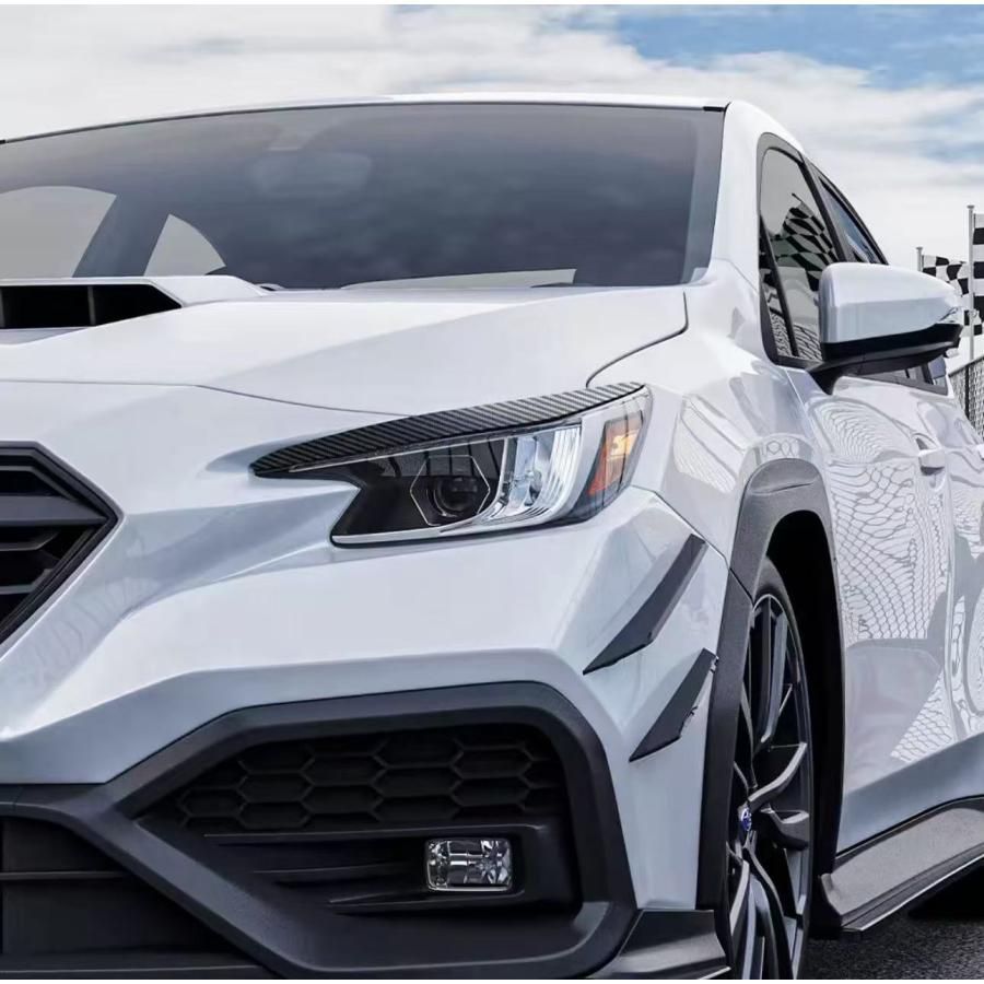 スポーティ全開♪ カーボン ルック アイライン ヘッドライト ヘッドランプ ガーニッシュ スバル WRX S4 VBH GT-H GT-EX STIスポーツR EX b12124