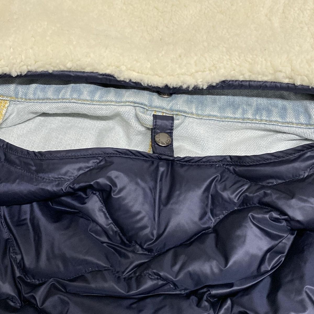 ライトブルー 長袖|デニム|襟ムートン|ダウン