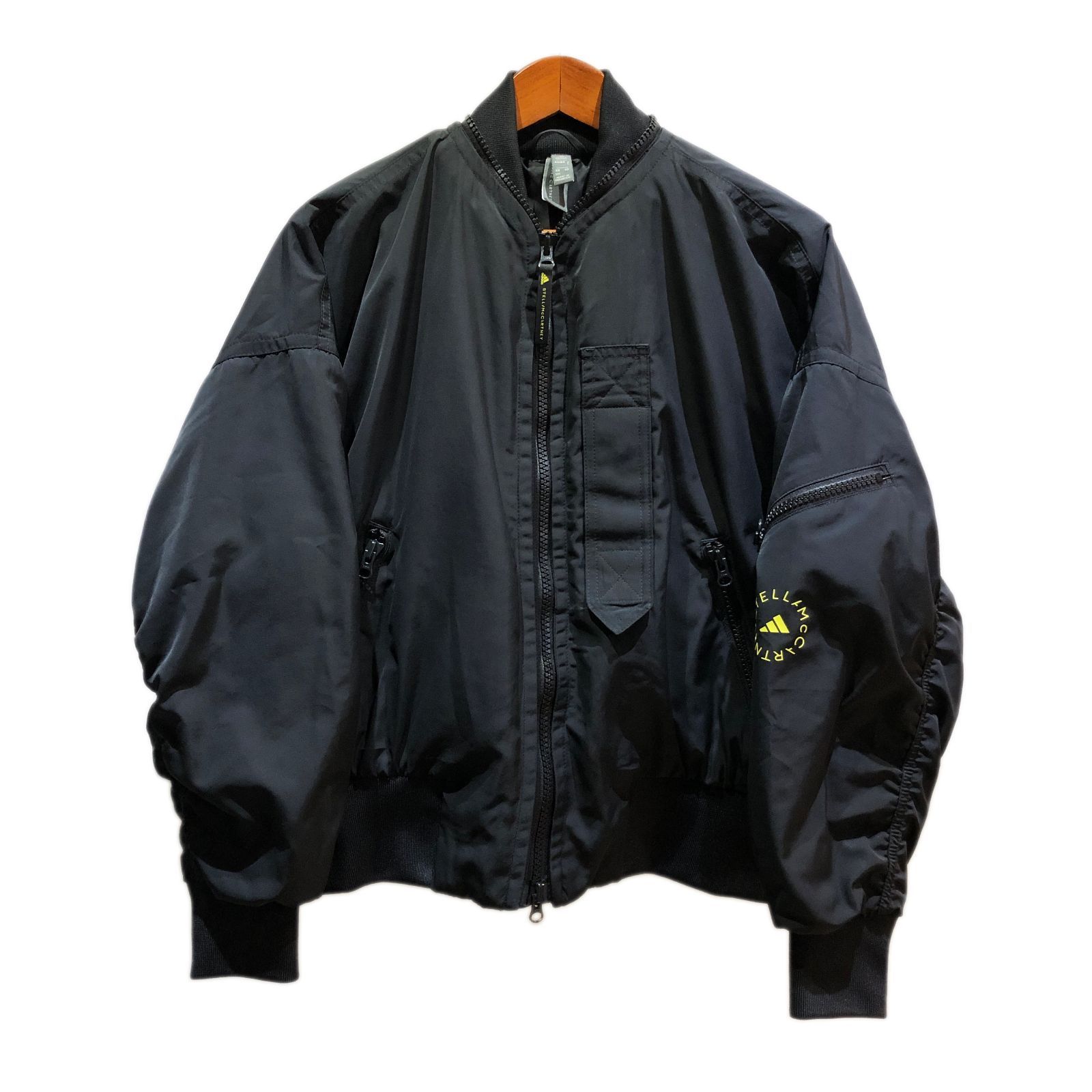 PAKAIAN adidas by Stella McCartney アディダスバイステラマッカートニー ASMC WOVEN BOMBER  ウーブンボンバー MA-1 ジャケット ブラック×イエロー 2XSサイズ