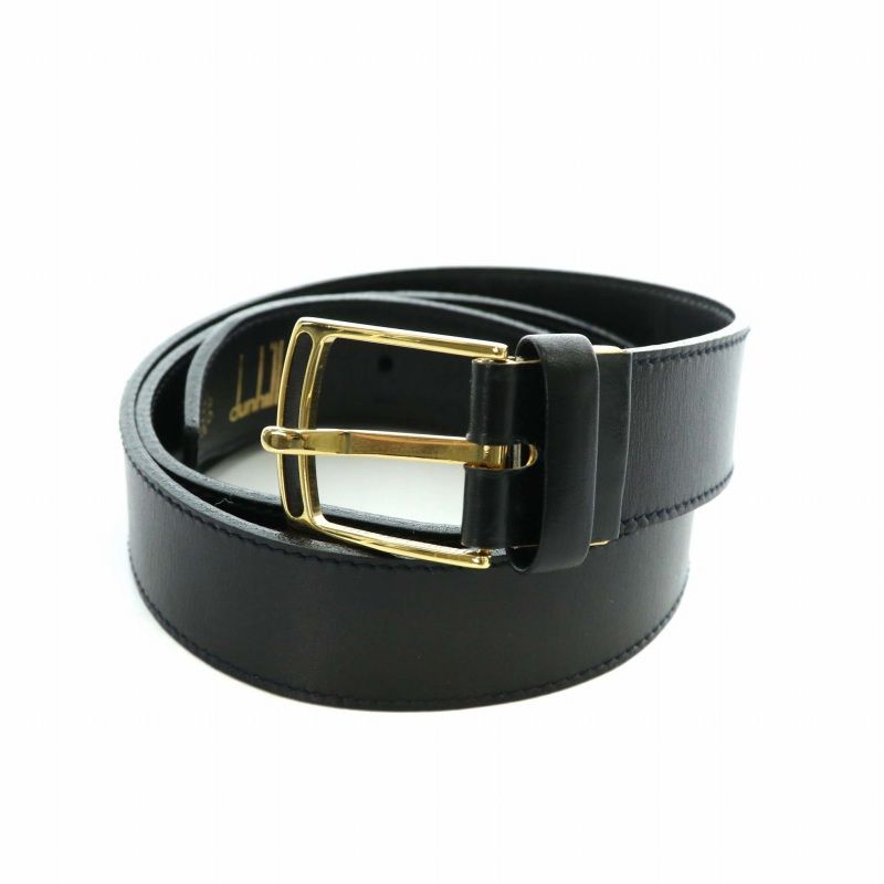 ダンヒル dunhill ベルト レザー ハトメ ロゴ ゴールド金具 40/100 黒
