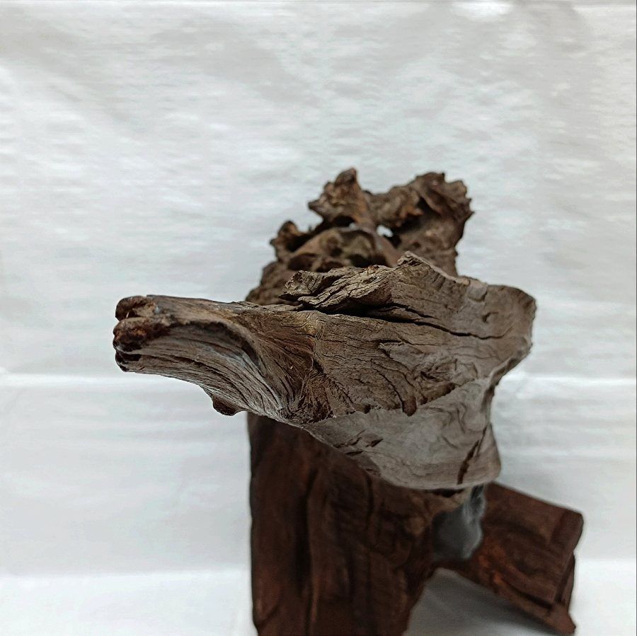希少 ケニア黒檀無垢 手彫り民族顔 天然木オブジェ 流木 アクアリウム