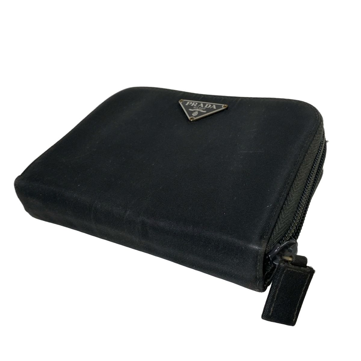PRADA(プラダ) 2つ折り財布 - M605 黒 ラウンドファスナー