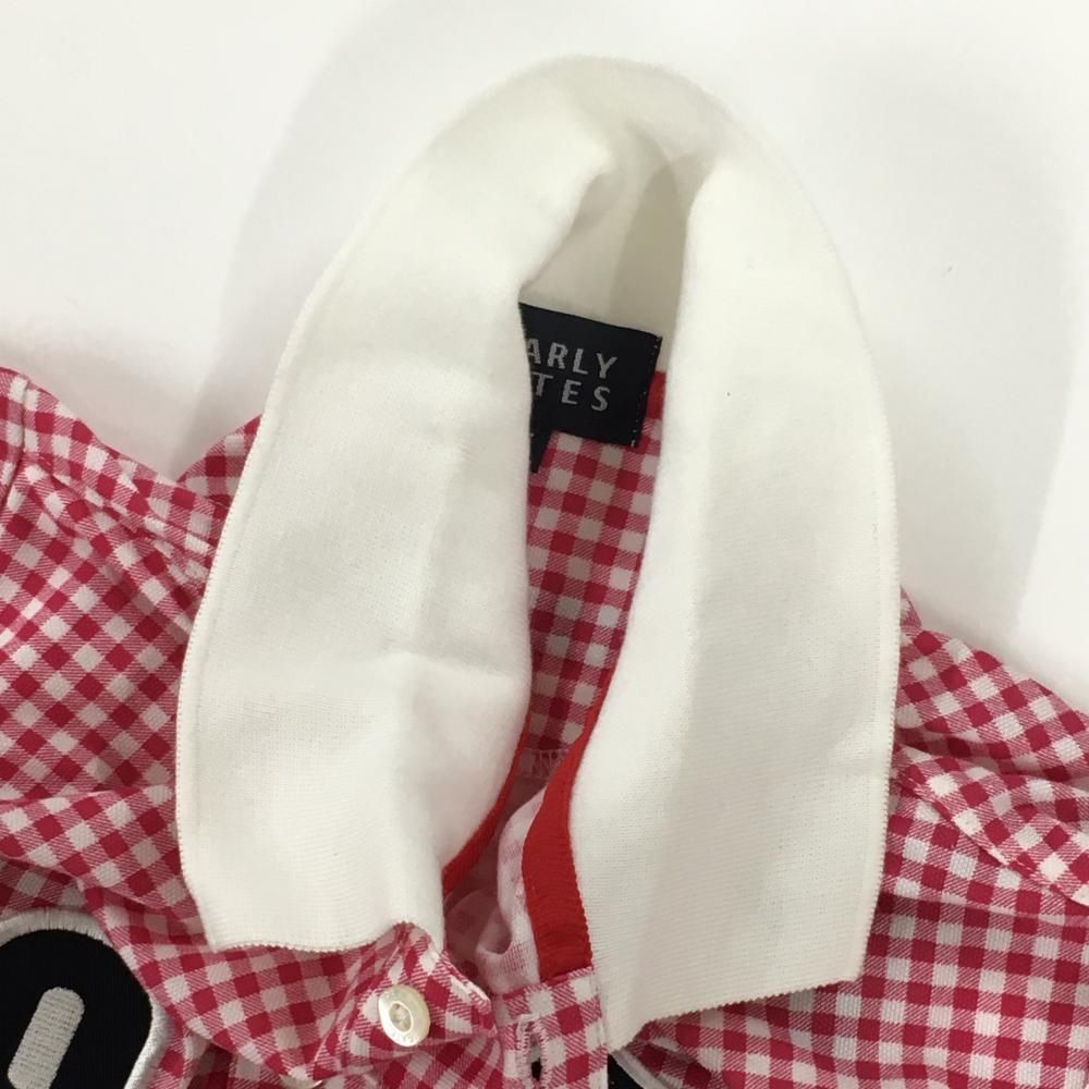 美品】パーリーゲイツ 半袖ポロシャツ ピンク×白 ギンガムチェック