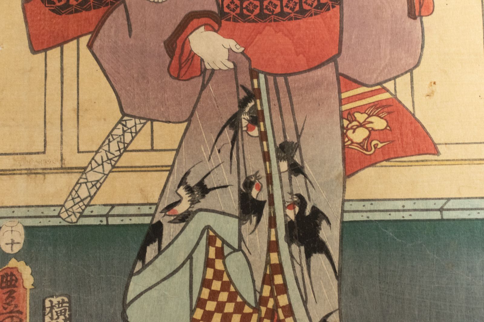 歌川国貞 浮世絵 役者絵 木版画 豊國画 アンティーク 江戸時代 歌川国貞 浮世絵 役者絵 木版画 豊國画 アンティーク 江戸時代