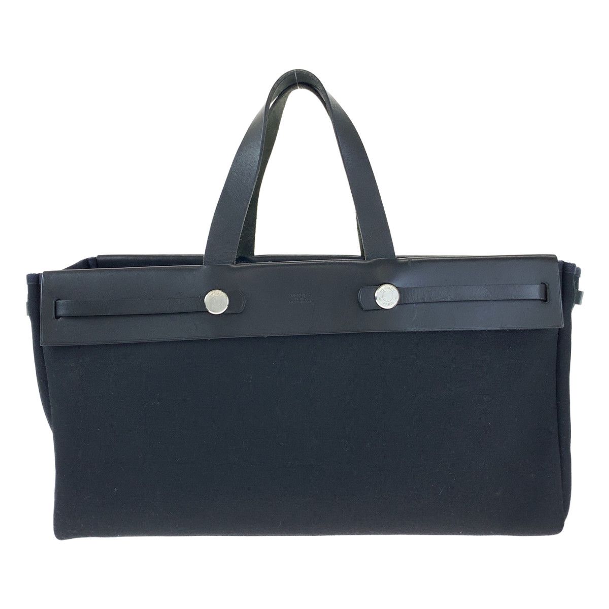HERMES エルメス エールバッグ カバスGM ブラック キャンバス /レザー  