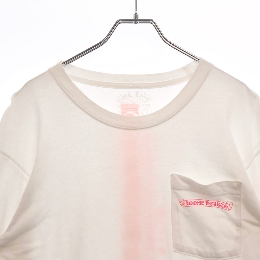 クロムハーツ NEON PINK STRIPE LOGO 長袖 Tシャツ クロムハーツ ロンT 長袖Tシャツ ブラック 黒 蛍光 ネオンピンク