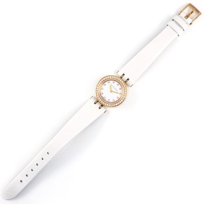 ブルガリ BVLGARI 腕時計 B-zero1 ビーゼロワン BZ23WSGDL/12/BZP23SG ダイヤベゼル 12ポイント ダイヤインデックス ホワイト文字盤 白 SS K18PG ホワイト レザーベルト クオーツアナログ 【中古】 ブルガリ BVLGARI 腕時計 B-zero1 ビーゼロワン BZ23WSGDL/12/BZP23SG